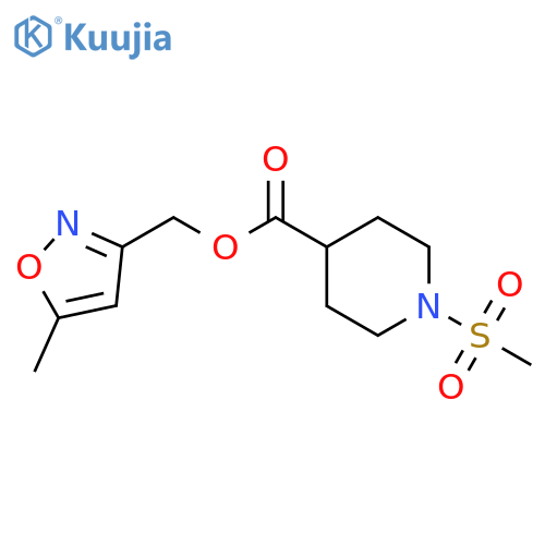 (5-methyl-1,2-oxazol-3-yl)methyl 1-methanesulfonylpiperidine-4-carboxylate structure