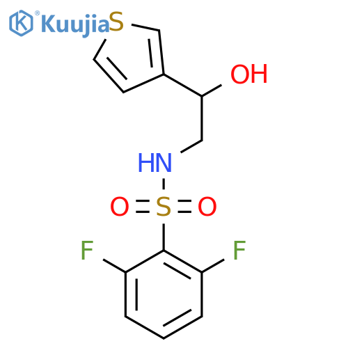 2,6-difluoro-N-[2-hydroxy-2-(thiophen-3-yl)ethyl]benzene-1-sulfonamide structure