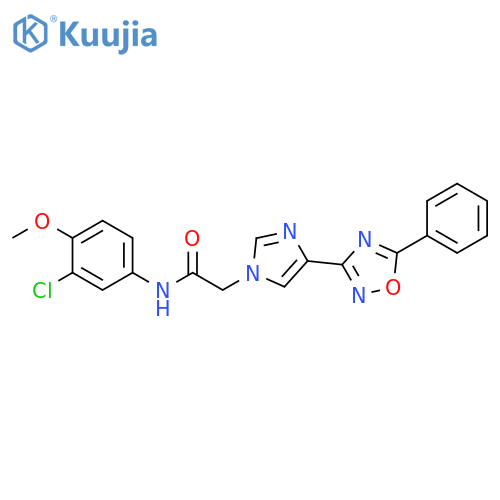 N-(3-chloro-4-methoxyphenyl)-2-4-(5-phenyl-1,2,4-oxadiazol-3-yl)-1H-imidazol-1-ylacetamide structure