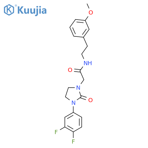 2-3-(3,4-difluorophenyl)-2-oxoimidazolidin-1-yl-N-2-(3-methoxyphenyl)ethylacetamide structure