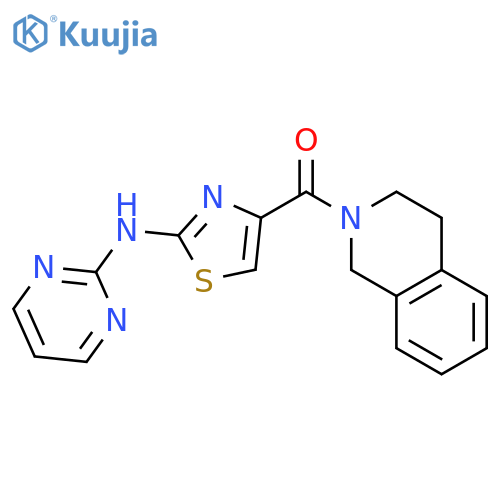 N-4-(1,2,3,4-tetrahydroisoquinoline-2-carbonyl)-1,3-thiazol-2-ylpyrimidin-2-amine structure