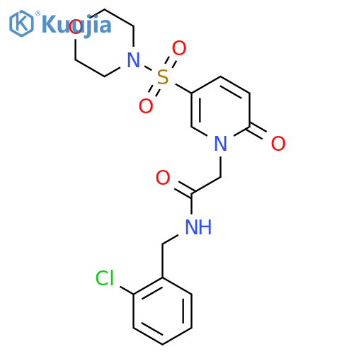 N-(2-chlorophenyl)methyl-2-5-(morpholine-4-sulfonyl)-2-oxo-1,2-dihydropyridin-1-ylacetamide structure