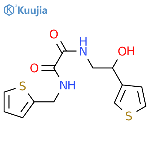 N-2-hydroxy-2-(thiophen-3-yl)ethyl-N'-(thiophen-2-yl)methylethanediamide structure