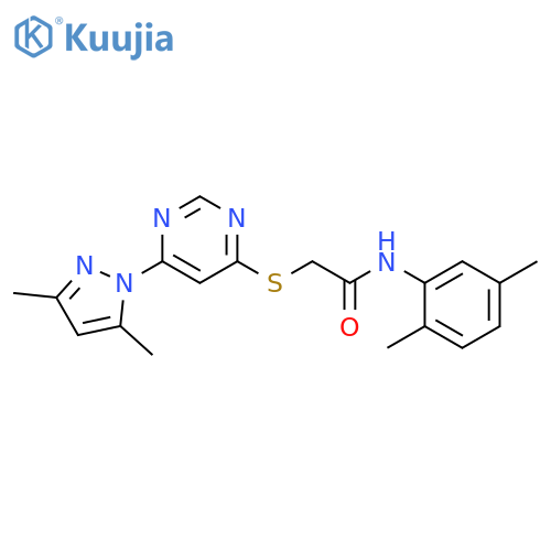 2-{6-(3,5-dimethyl-1H-pyrazol-1-yl)pyrimidin-4-ylsulfanyl}-N-(2,5-dimethylphenyl)acetamide structure