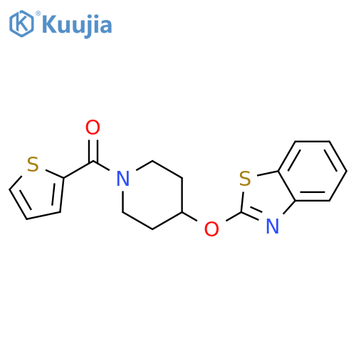 2-{[1-(thiophene-2-carbonyl)piperidin-4-yl]oxy}-1,3-benzothiazole structure