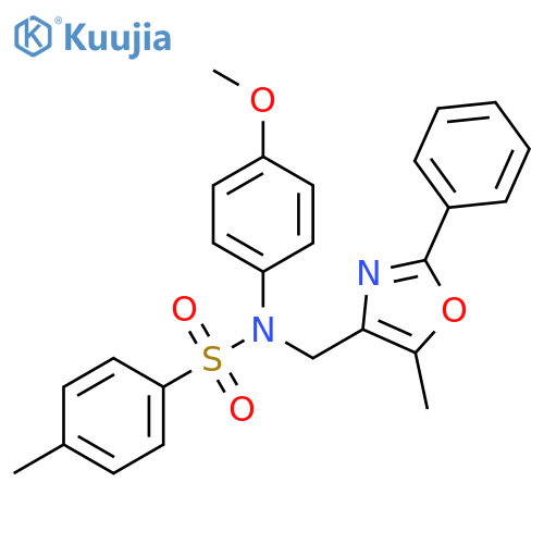 N-(4-methoxyphenyl)-4-methyl-N-[(5-methyl-2-phenyl-1,3-oxazol-4-yl)methyl]benzene-1-sulfonamide structure