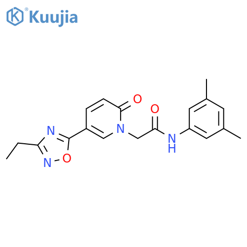 N-(3,5-dimethylphenyl)-2-[5-(3-ethyl-1,2,4-oxadiazol-5-yl)-2-oxo-1,2-dihydropyridin-1-yl]acetamide structure