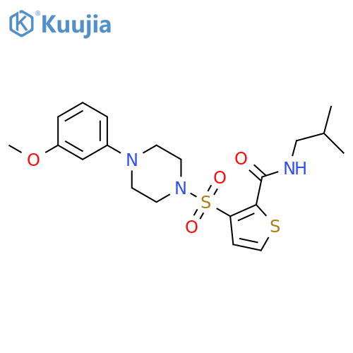 3-{[4-(3-methoxyphenyl)piperazin-1-yl]sulfonyl}-N-(2-methylpropyl)thiophene-2-carboxamide structure