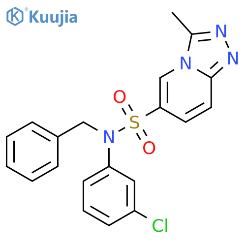 N-benzyl-N-(3-chlorophenyl)-3-methyl-1,2,4triazolo4,3-apyridine-6-sulfonamide structure