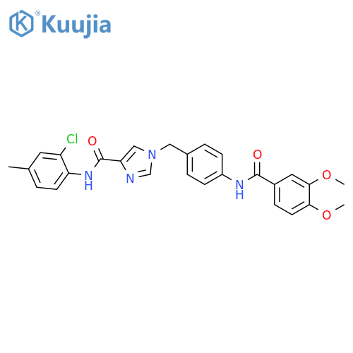 N-(2-chloro-4-methylphenyl)-1-{[4-(3,4-dimethoxybenzamido)phenyl]methyl}-1H-imidazole-4-carboxamide structure