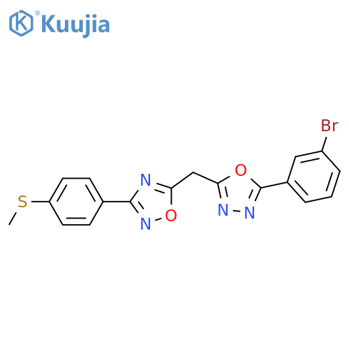 5-{5-(3-bromophenyl)-1,3,4-oxadiazol-2-ylmethyl}-3-4-(methylsulfanyl)phenyl-1,2,4-oxadiazole structure