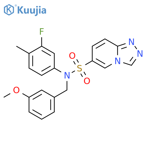 N-(3-fluoro-4-methylphenyl)-N-(3-methoxyphenyl)methyl-1,2,4triazolo4,3-apyridine-6-sulfonamide structure