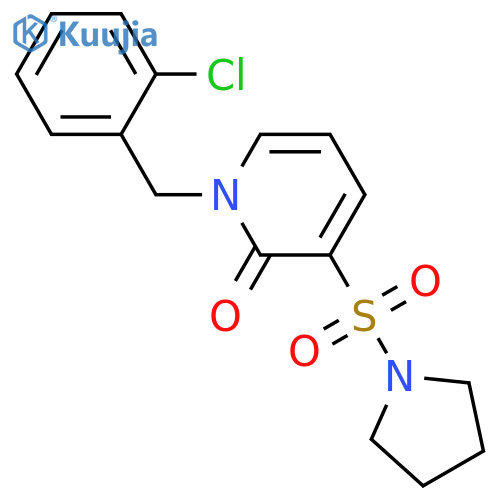 1-(2-chlorophenyl)methyl-3-(pyrrolidine-1-sulfonyl)-1,2-dihydropyridin-2-one structure