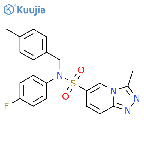 N-(4-fluorophenyl)-3-methyl-N-(4-methylphenyl)methyl-1,2,4triazolo4,3-apyridine-6-sulfonamide structure