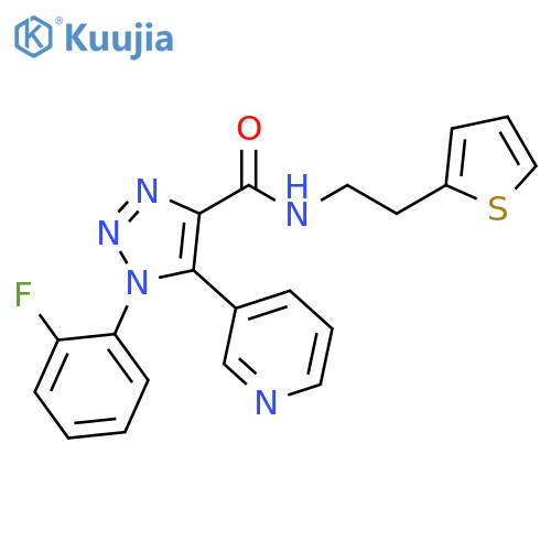 1-(2-fluorophenyl)-5-(pyridin-3-yl)-N-[2-(thiophen-2-yl)ethyl]-1H-1,2,3-triazole-4-carboxamide structure