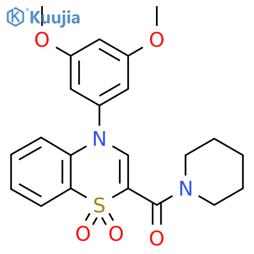 4-(3,5-dimethoxyphenyl)-2-(piperidine-1-carbonyl)-4H-1lambda6,4-benzothiazine-1,1-dione structure