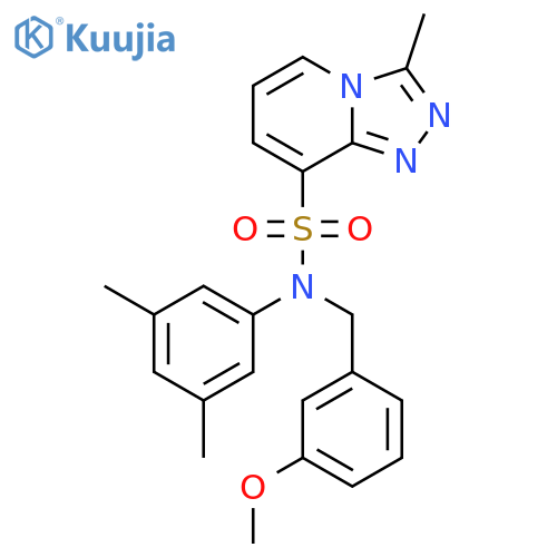N-(3,5-dimethylphenyl)-N-(3-methoxyphenyl)methyl-3-methyl-1,2,4triazolo4,3-apyridine-8-sulfonamide structure