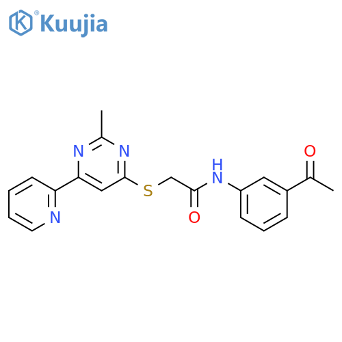 N-(3-acetylphenyl)-2-{[2-methyl-6-(pyridin-2-yl)pyrimidin-4-yl]sulfanyl}acetamide structure
