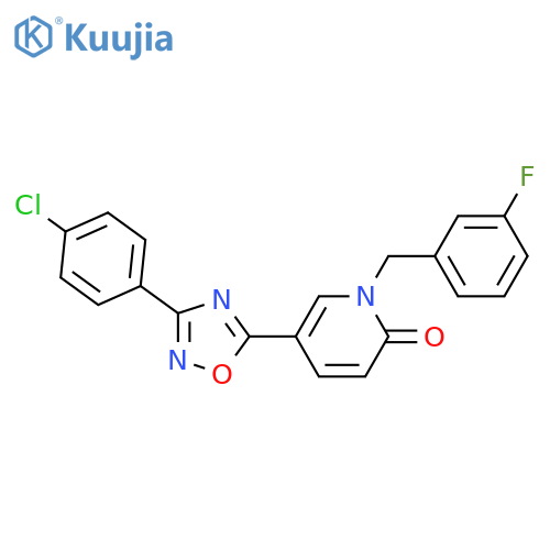 5-[3-(4-chlorophenyl)-1,2,4-oxadiazol-5-yl]-1-[(3-fluorophenyl)methyl]-1,2-dihydropyridin-2-one structure