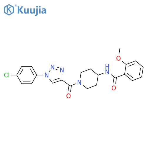 N-{1-1-(4-chlorophenyl)-1H-1,2,3-triazole-4-carbonylpiperidin-4-yl}-2-methoxybenzamide structure
