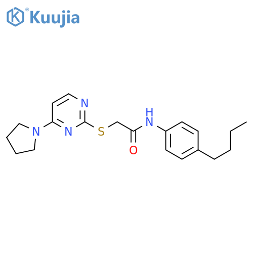 N-(4-butylphenyl)-2-{[4-(pyrrolidin-1-yl)pyrimidin-2-yl]sulfanyl}acetamide structure