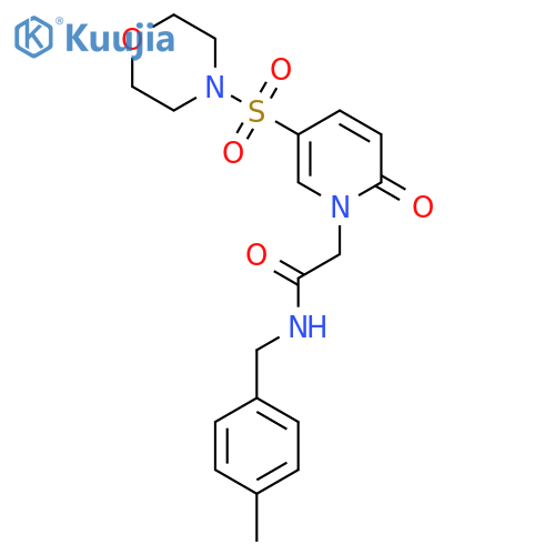 N-(4-methylphenyl)methyl-2-5-(morpholine-4-sulfonyl)-2-oxo-1,2-dihydropyridin-1-ylacetamide structure