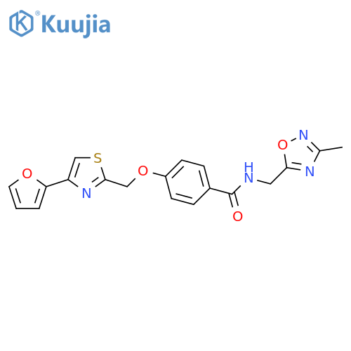 4-{4-(furan-2-yl)-1,3-thiazol-2-ylmethoxy}-N-(3-methyl-1,2,4-oxadiazol-5-yl)methylbenzamide structure
