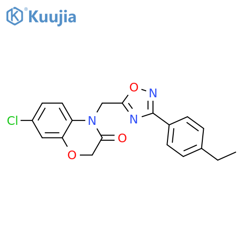 7-chloro-4-{[3-(4-ethylphenyl)-1,2,4-oxadiazol-5-yl]methyl}-3,4-dihydro-2H-1,4-benzoxazin-3-one structure