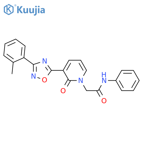 2-{3-[3-(2-methylphenyl)-1,2,4-oxadiazol-5-yl]-2-oxo-1,2-dihydropyridin-1-yl}-N-phenylacetamide structure
