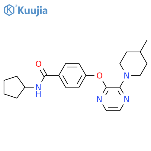 N-cyclopentyl-4-{[3-(4-methylpiperidin-1-yl)pyrazin-2-yl]oxy}benzamide structure