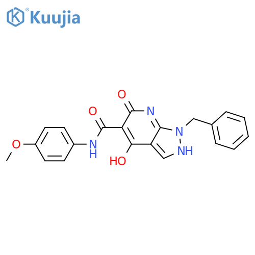 1-benzyl-4-hydroxy-N-(4-methoxyphenyl)-6-oxo-1H,6H,7H-pyrazolo3,4-bpyridine-5-carboxamide structure