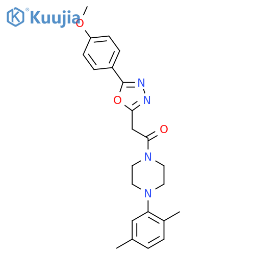 1-4-(2,5-dimethylphenyl)piperazin-1-yl-2-5-(4-methoxyphenyl)-1,3,4-oxadiazol-2-ylethan-1-one structure