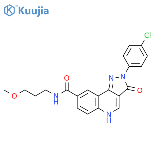 2-(4-chlorophenyl)-N-(3-methoxypropyl)-3-oxo-2H,3H,5H-pyrazolo[4,3-c]quinoline-8-carboxamide structure