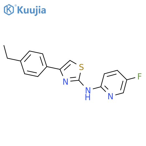 N-[4-(4-ethylphenyl)-1,3-thiazol-2-yl]-5-fluoropyridin-2-amine structure