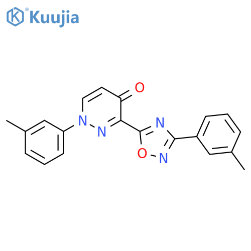 1-(3-methylphenyl)-3-[3-(3-methylphenyl)-1,2,4-oxadiazol-5-yl]-1,4-dihydropyridazin-4-one structure