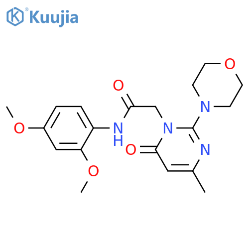 N-(2,4-dimethoxyphenyl)-2-4-methyl-2-(morpholin-4-yl)-6-oxo-1,6-dihydropyrimidin-1-ylacetamide structure