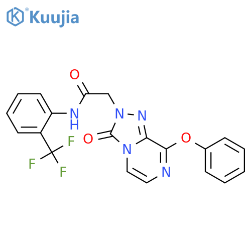 2-{3-oxo-8-phenoxy-2H,3H-[1,2,4]triazolo[4,3-a]pyrazin-2-yl}-N-[2-(trifluoromethyl)phenyl]acetamide structure
