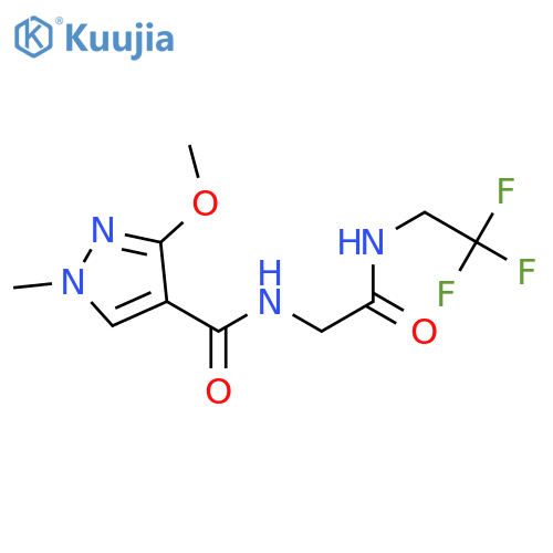 2-[(3-methoxy-1-methyl-1H-pyrazol-4-yl)formamido]-N-(2,2,2-trifluoroethyl)acetamide structure