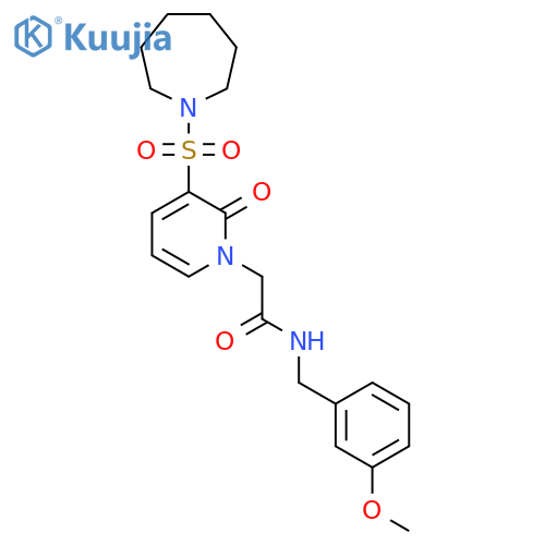 2-[3-(azepane-1-sulfonyl)-2-oxo-1,2-dihydropyridin-1-yl]-N-[(3-methoxyphenyl)methyl]acetamide structure