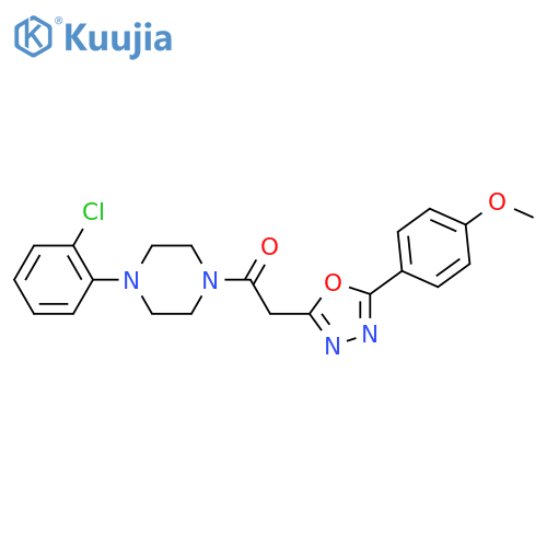1-4-(2-chlorophenyl)piperazin-1-yl-2-5-(4-methoxyphenyl)-1,3,4-oxadiazol-2-ylethan-1-one structure