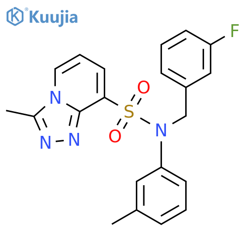 N-(3-fluorophenyl)methyl-3-methyl-N-(3-methylphenyl)-1,2,4triazolo4,3-apyridine-8-sulfonamide structure