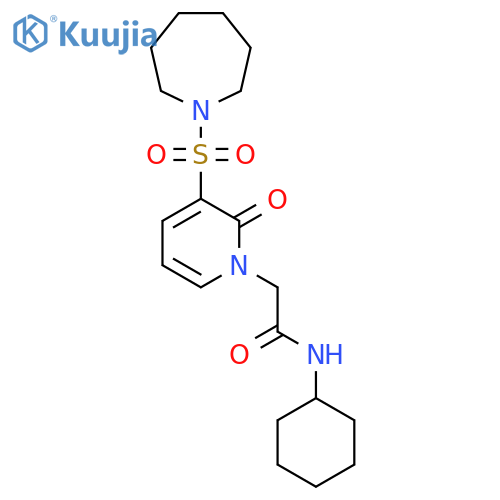 2-3-(azepane-1-sulfonyl)-2-oxo-1,2-dihydropyridin-1-yl-N-cyclohexylacetamide structure