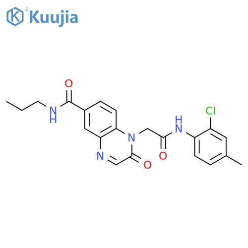 1-{[(2-chloro-4-methylphenyl)carbamoyl]methyl}-2-oxo-N-propyl-1,2-dihydroquinoxaline-6-carboxamide structure