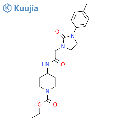 ethyl 4-{2-3-(4-methylphenyl)-2-oxoimidazolidin-1-ylacetamido}piperidine-1-carboxylate structure