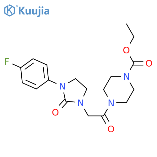 ethyl 4-{2-[3-(4-fluorophenyl)-2-oxoimidazolidin-1-yl]acetyl}piperazine-1-carboxylate structure