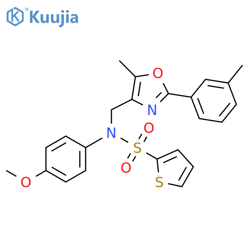 N-(4-methoxyphenyl)-N-{[5-methyl-2-(3-methylphenyl)-1,3-oxazol-4-yl]methyl}thiophene-2-sulfonamide structure