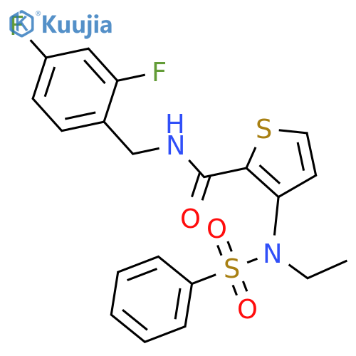N-[(2,4-difluorophenyl)methyl]-3-(N-ethylbenzenesulfonamido)thiophene-2-carboxamide structure