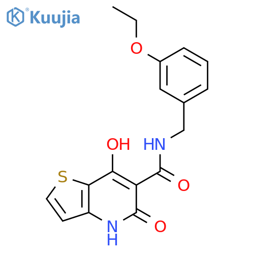 N-(3-ethoxyphenyl)methyl-7-hydroxy-5-oxo-4H,5H-thieno3,2-bpyridine-6-carboxamide structure