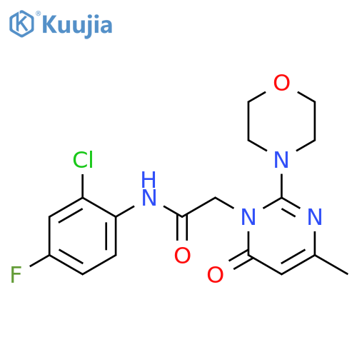 N-(2-chloro-4-fluorophenyl)-2-4-methyl-2-(morpholin-4-yl)-6-oxo-1,6-dihydropyrimidin-1-ylacetamide structure
