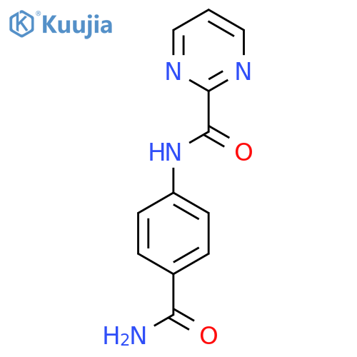 N-(4-carbamoylphenyl)pyrimidine-2-carboxamide structure